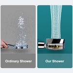 Propeller Driven Shower Head With Stop Button And Cotton Filter Turbocharged High Pressure Handheld Shower Nozzle