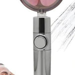 Propeller Driven Shower Head With Stop Button And Cotton Filter Turbocharged High Pressure Handheld Shower Nozzle